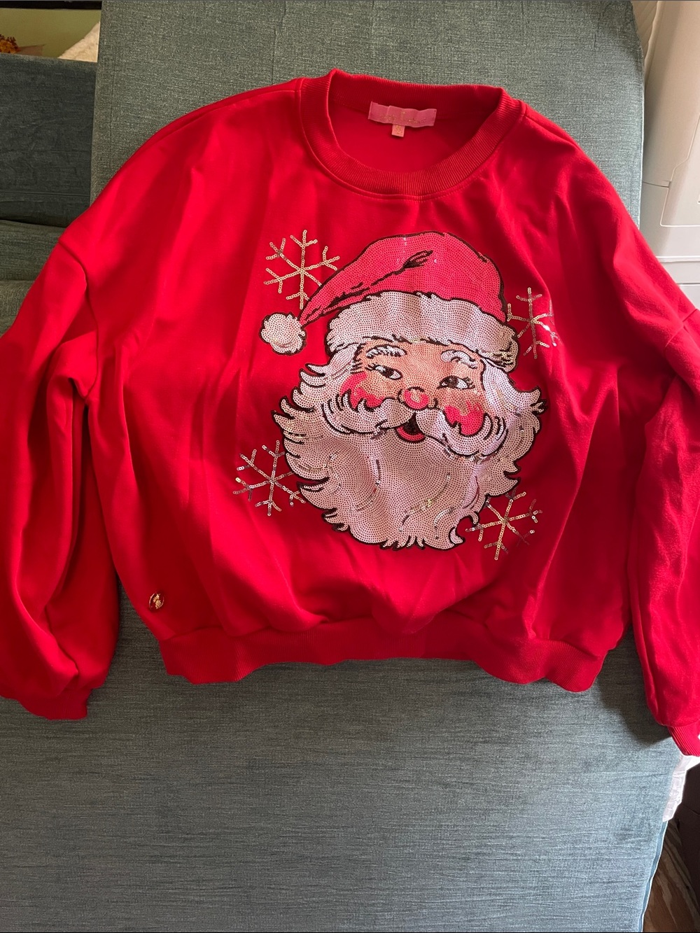 Simply Southern Red Santa Sequin Crewneck Sweater